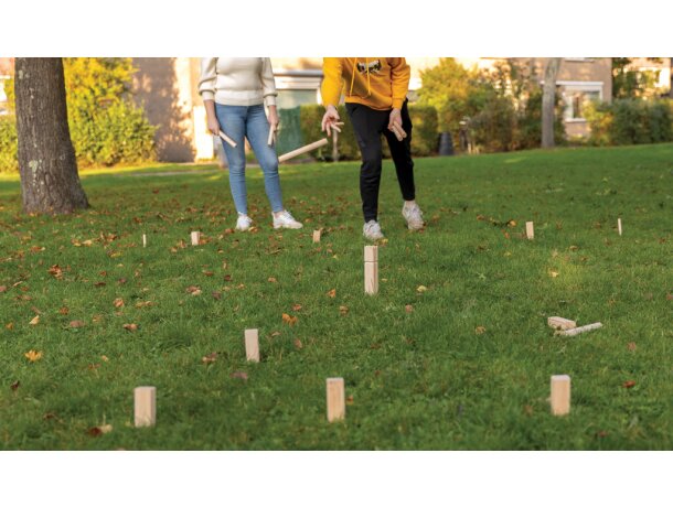 Juego kubb de habilidad de madera Marron detalle 4