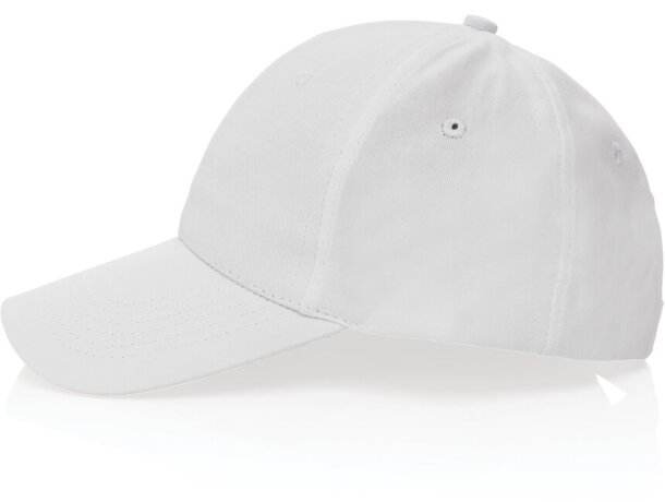 Gorras de béisbol eco aware 100% recicladas con ahorro real de agua Blanco detalle 13