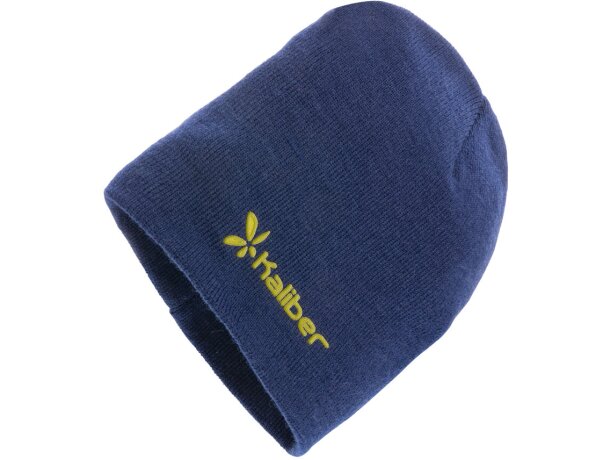 Gorro de lana con logotipo Impact Aware ligero con hilo Polylana reciclado Azul marino detalle 19