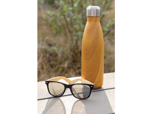 Botellas térmicas de acero inoxidable con estampado de madera 500ml Amarillo detalle 6