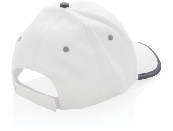 Gorras de béisbol eco-impact aware 6 paneles algodón reciclado 280gr Blanco detalle 14