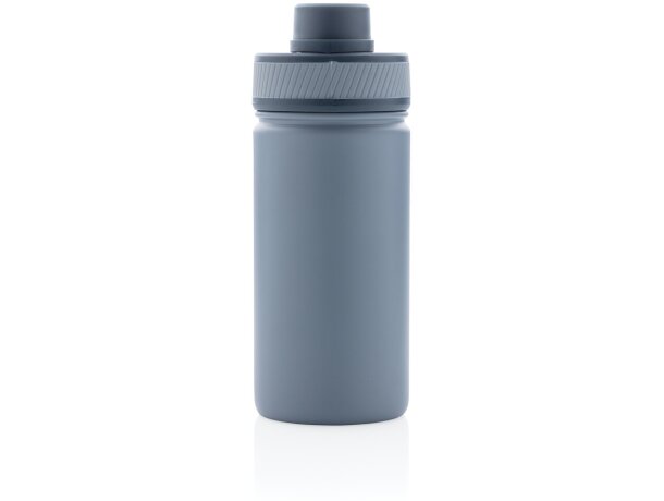 Botella de acero inoxidable al vacío con tapa deportiva 550m personalizada azul/azul