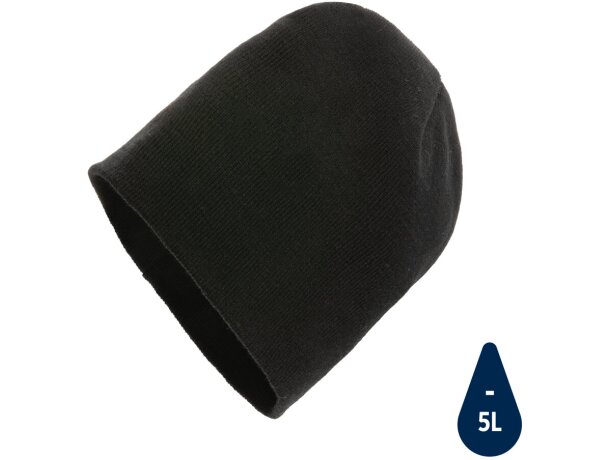 Gorro de lana con logotipo Impact Aware ligero con hilo Polylana reciclado Azul marino detalle 26