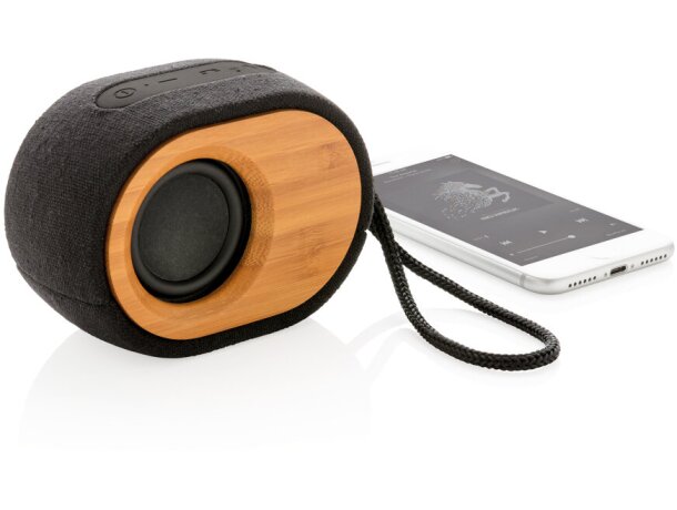 Altavoces bamboo x sonido natural y sostenible con diseño elegante Negro/marron detalle 1