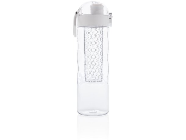 Botella infusora Honeycomb antigoteo personalizada blanco