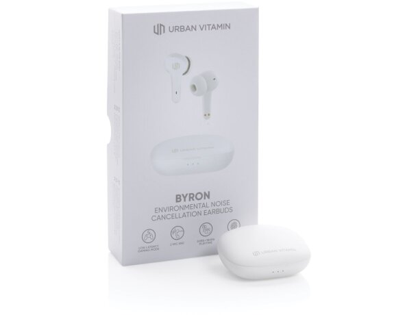 Auriculares Byron Urban Vitamin ENC inalámbricos con baja latencia y ENC Blanco detalle 34