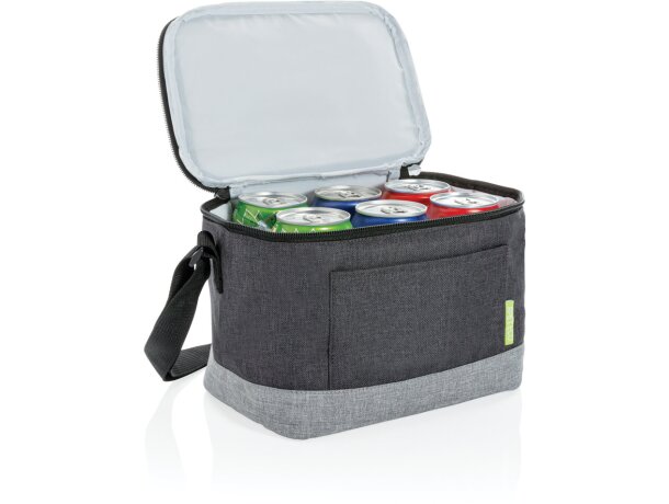 Neveras duo color rpet con capacidad para 6 latas y bolsillo delantero Gris/gris detalle 1