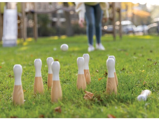 Juego de bolos de madera para merchandising Marron detalle 5