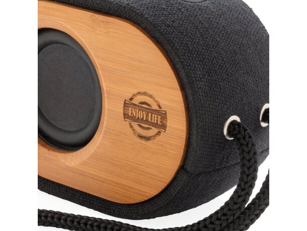 Altavoces bamboo x sonido natural y sostenible con diseño elegante Negro/marron detalle 7