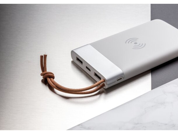 Powerbank aria 8000 mAh con carga inalámbrica y diseño nórdico Blanco detalle 9