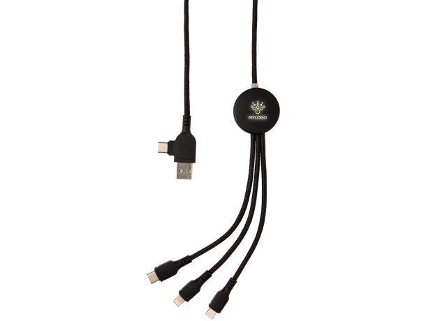 Cargadores USB multicable de nailon trenzado con 5 conectores diferentes Negro detalle 5