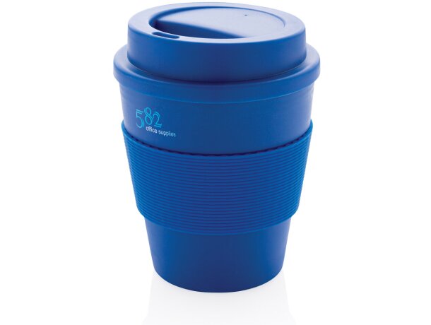 Tazas reutilizables con tapa de rosca 350ml aptas para microondas Azul detalle 21