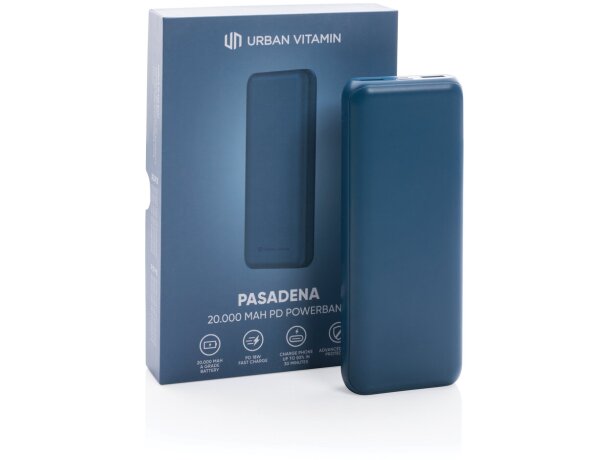 Batería externa corporativa de 20000 mah en plástico Azul detalle 28