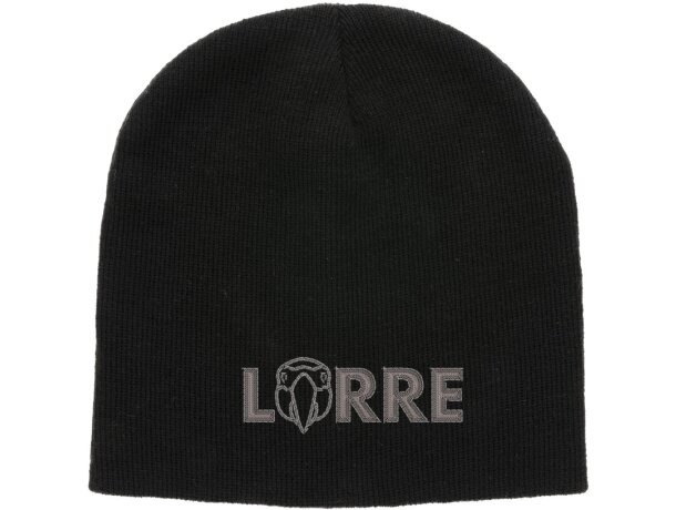 Gorro de lana con logotipo Impact Aware ligero con hilo Polylana reciclado Negro detalle 3