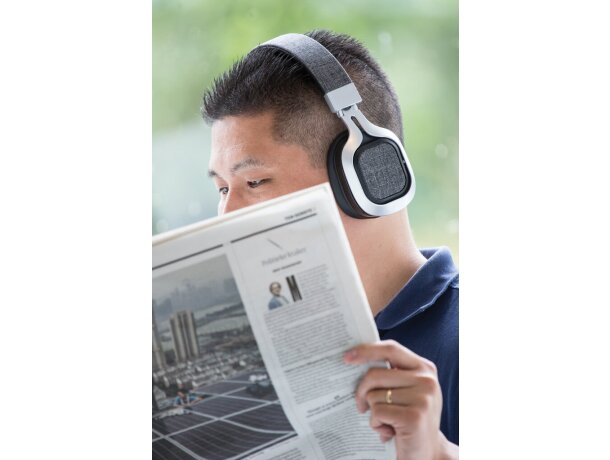 Auriculares inalámbricos personalizados Vogue modernos y cómodos Gris detalle 7