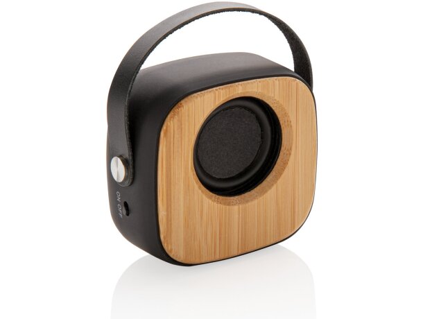 Altavoces de bambú natural 3W con batería de 500 mAh y 4 horas de uso Negro detalle 8