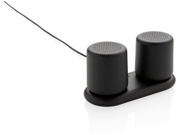 Set 2 altavoces inalámbricos con sonido stereo Negro detalle 9