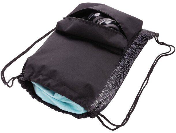 Mochilas corporativas reflectantes RPET con trazador AWARE sin PVC Negro detalle 4