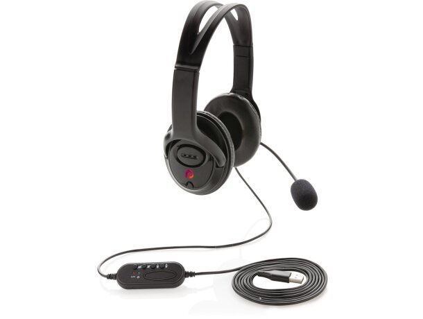 Auriculares personalizados con micrófono Negro detalle 4