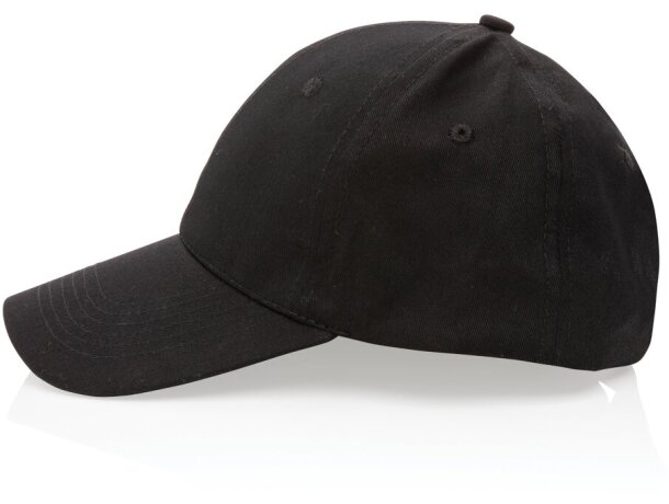 Gorras de béisbol eco aware 100% recicladas con ahorro real de agua Negro detalle 2