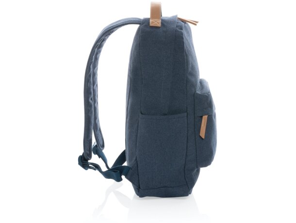 Mochilas para portátil personalizadas con lona reciclada y ahorro de agua Azul detalle 27