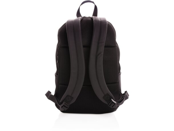 Mochilas para portátil publicitarias minimalistas de PU con compartimento 15.6 Negro detalle 3