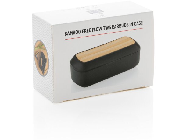 Auriculares bamboo free flow tws con estuche de carga y bt 5.0 Negro detalle 6