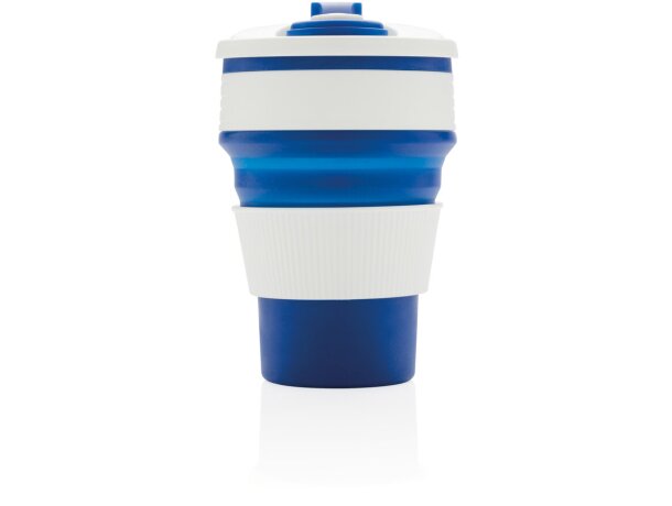 Taza barata publicitaria plegable de silicona 350ml fácil de limpiar Azul detalle 28