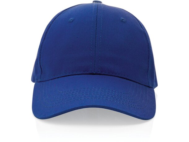 Gorras de béisbol eco aware 100% recicladas con ahorro real de agua Azul detalle 35