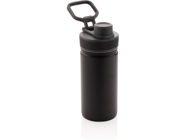 Botella de acero inoxidable al vacío con tapa deportiva 550m personalizada negro