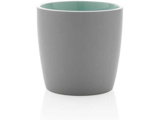 Tazas de cerámica mate con interior colorido 300ml aptas lavavajillas Verde/gris detalle 27