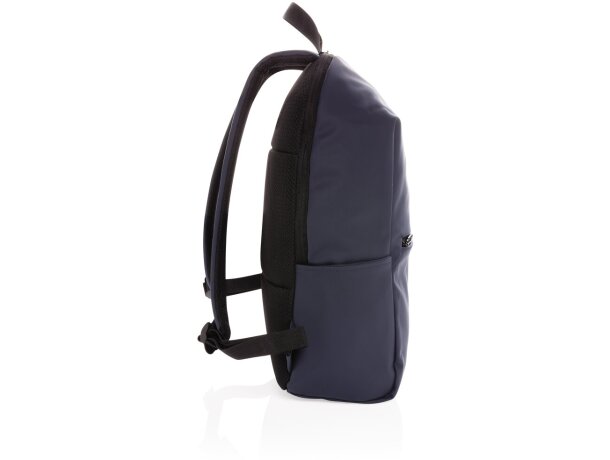 Mochilas para portátil publicitarias minimalistas de PU con compartimento 15.6 Azul marino detalle 22