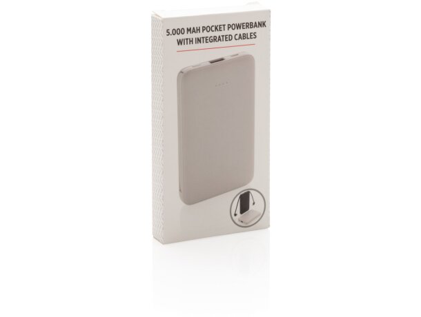 Powerbank 5000 mah de plástico 3 en 1 Blanco detalle 22