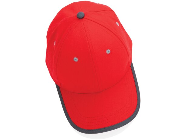 Gorras de béisbol eco-impact aware 6 paneles algodón reciclado 280gr Rojo detalle 26