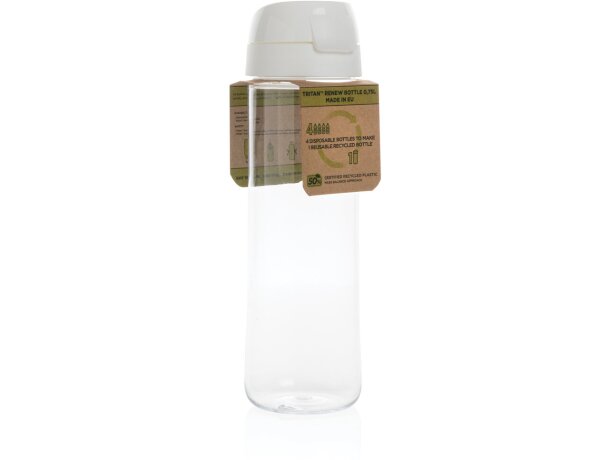 Botella Tritan™ Renew 0,75L fabricada en EU personalizada blanco/transparente