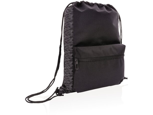 Mochilas corporativas reflectantes RPET con trazador AWARE sin PVC Negro detalle 3