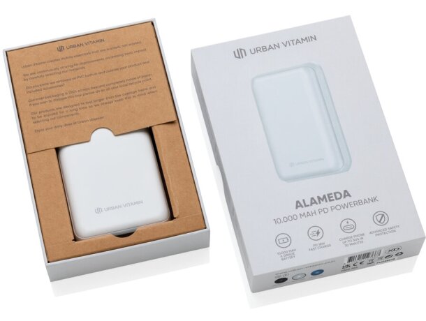 Powerbank personalizado carga rápida hasta 3 dispositivos simultáneamente Blanco detalle 20