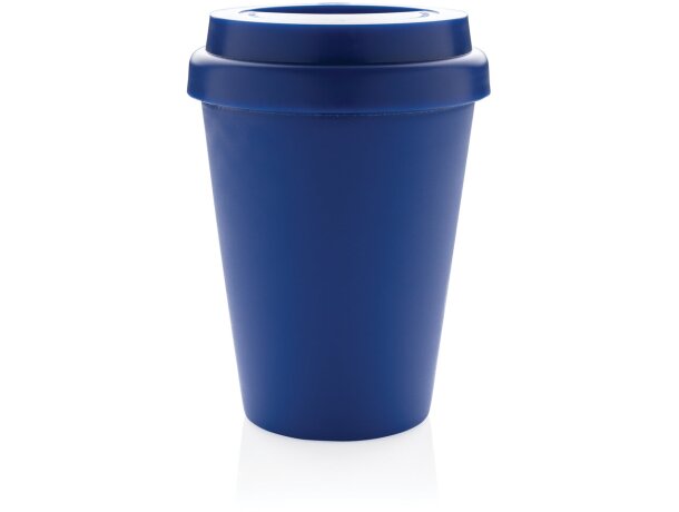 Tazas reutilizables de doble pared 300ml para café caliente y seguro Azul detalle 21