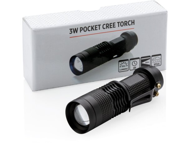 Linternas personalizadas compactas y brillantes de 3W CREE con 85 lúmenes Negro detalle 12