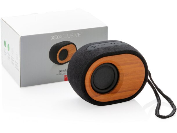 Altavoces bamboo x sonido natural y sostenible con diseño elegante Negro/marron detalle 10