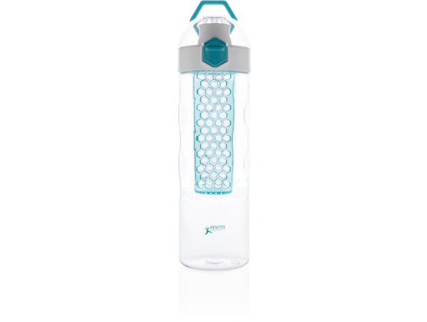 Botella infusora Honeycomb antigoteo personalizada turquesa