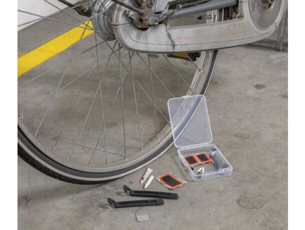 Kit de reparación de bicicletas compacto fácil de llevar caja de pp Transparente/negro detalle 5