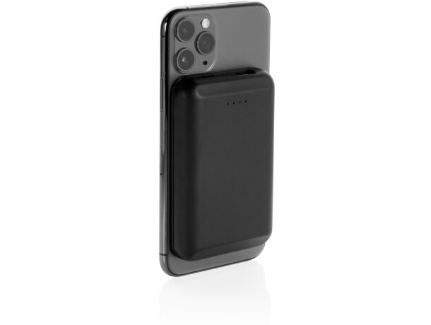 Powerbank publicitario inalámbrico magnético para iphone 12 y android Negro detalle 7