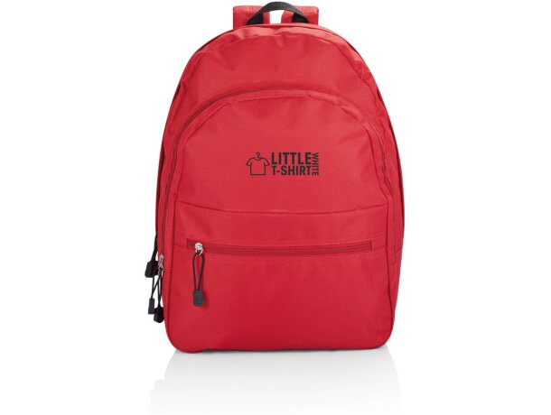 Mochila infantil personalizada Basic poliéster 600D y 3 bolsillos con cremallera Rojo detalle 4