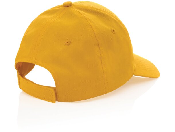 Gorras de béisbol eco aware 100% recicladas con ahorro real de agua Amarillo detalle 48