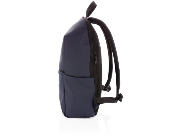 Mochilas para portátil publicitarias minimalistas de PU con compartimento 15.6 Azul marino detalle 24