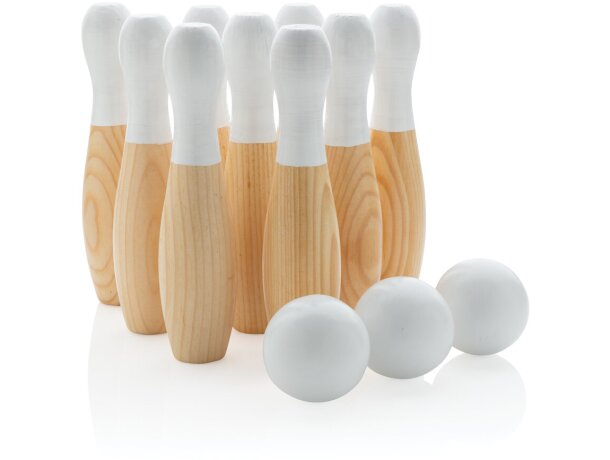 Juego de bolos de madera para merchandising Marron detalle 7