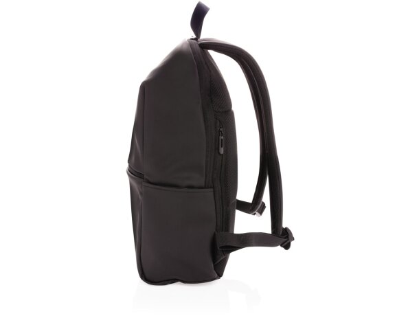 Mochilas para portátil publicitarias minimalistas de PU con compartimento 15.6 Negro detalle 4