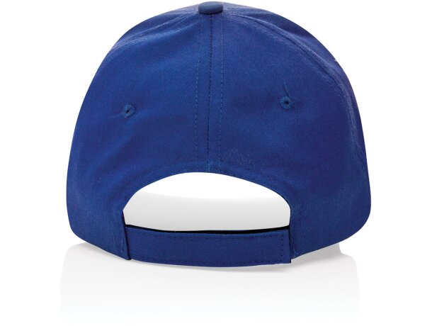 Gorras de béisbol eco aware 100% recicladas con ahorro real de agua Azul detalle 37