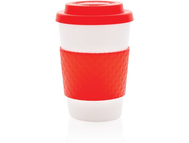 Taza corporativa reutilizable 270ml segura para alimentos y lavavajillas Rojo detalle 13